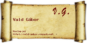 Vald Gábor névjegykártya
